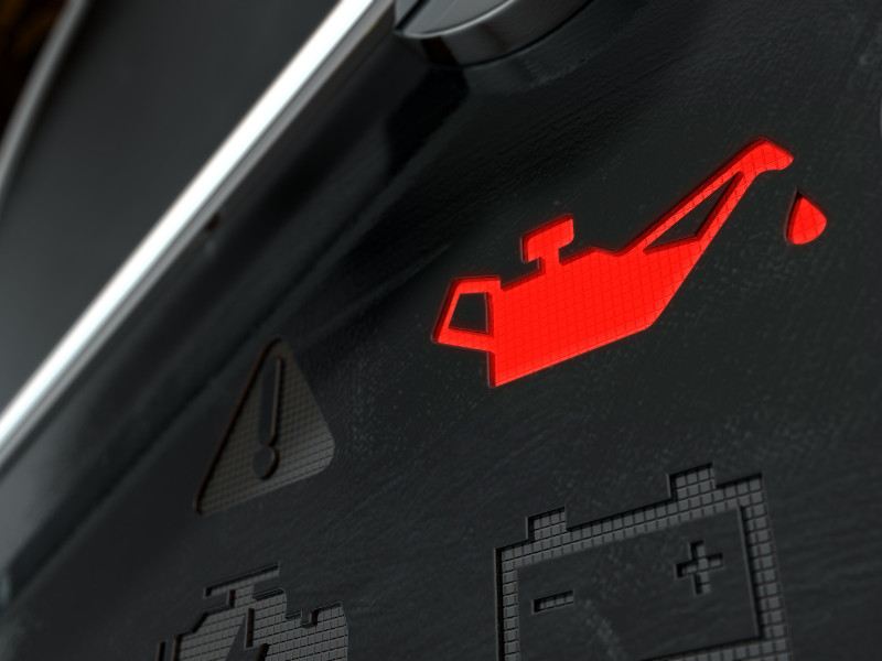 Check Oil Dashboard Light red sign