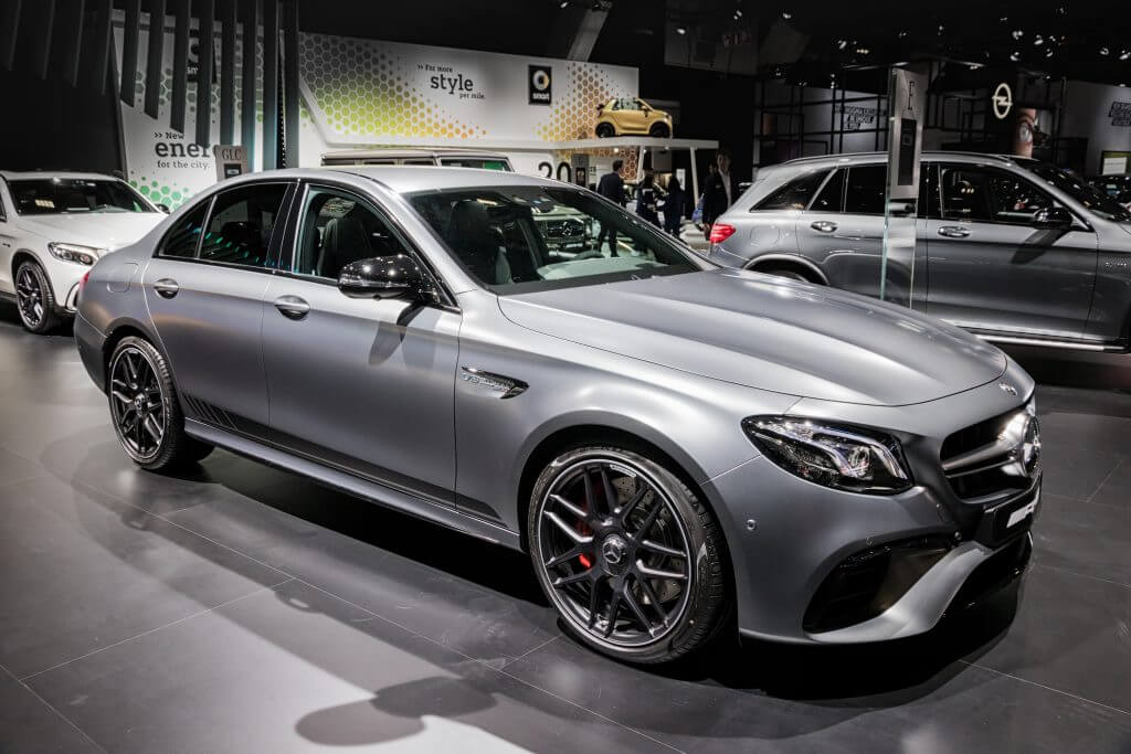 BRUSSELS - JAN 10, 2018: Mercedes AMG E63 S 4MATIC car shown at the Brussels Motor Show.