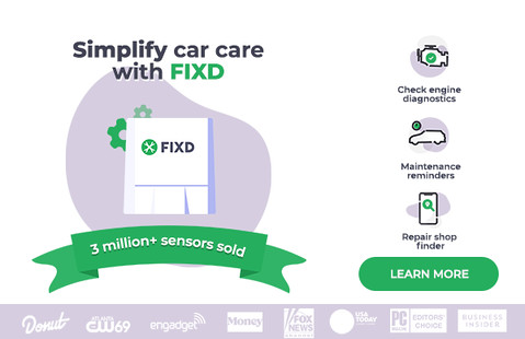 Banner showing FIXD sensor's discount offer