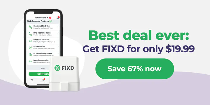 Banner showing FIXD sensor's discount offer