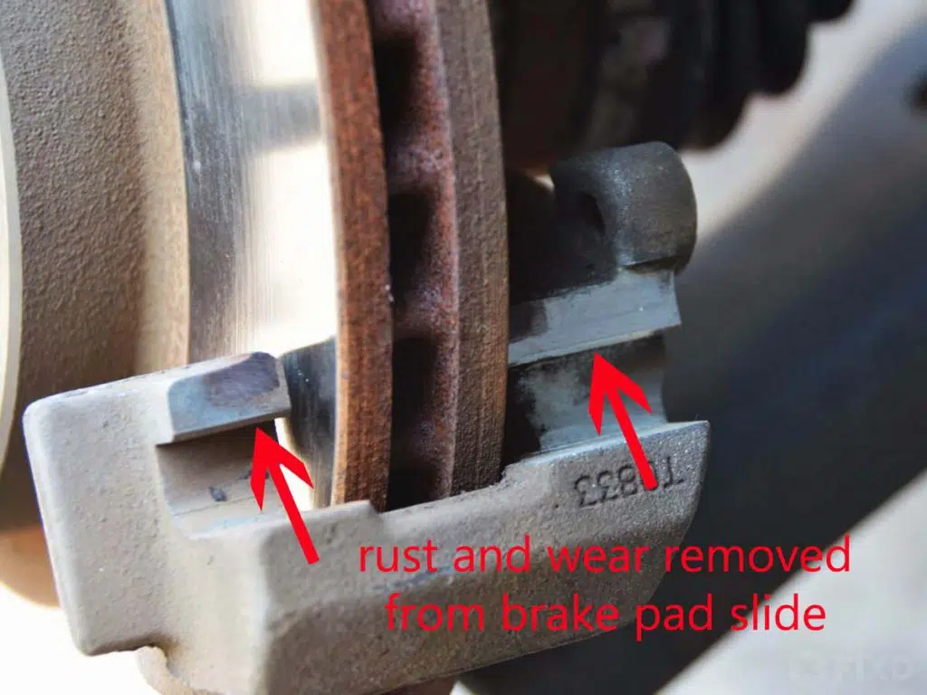 clean brake pad slides