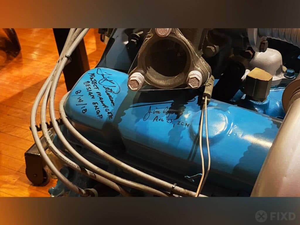 Pontiac 301 turbo engine signed by its designers