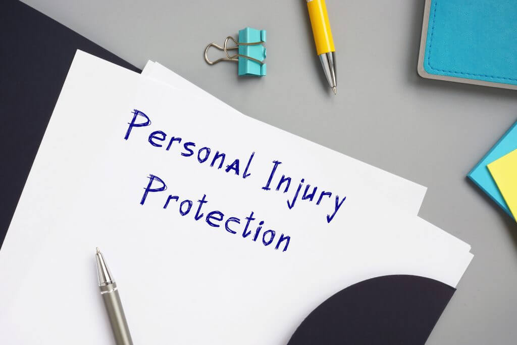 Legal concept about Personal Injury Protection with phrase on the piece of paper.