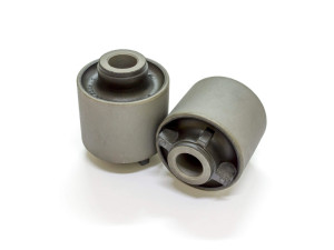 New rear trailing arm bushing on white background, Car maintenance service concept