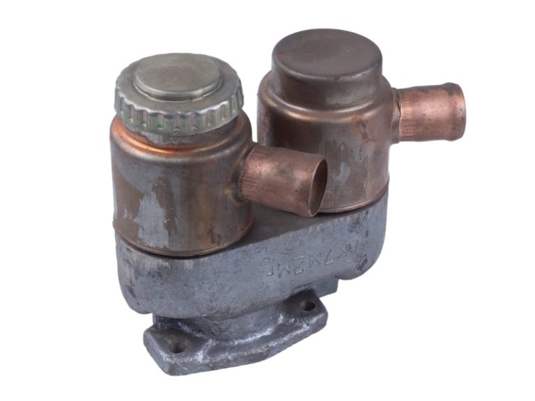 breather with nozzle for truck engine, isolated on white background