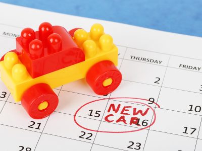 toy car on calendar, new car concept
