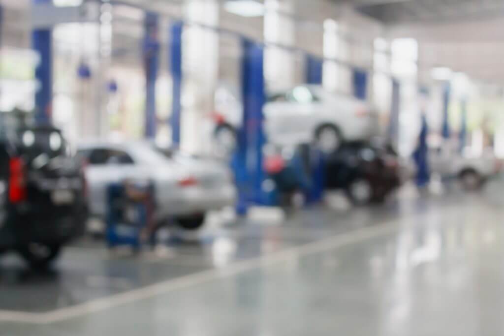 auto repair service station blurred background