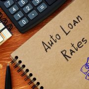 Financial concept meaning Auto Loan Rates with phrase on the sheet.