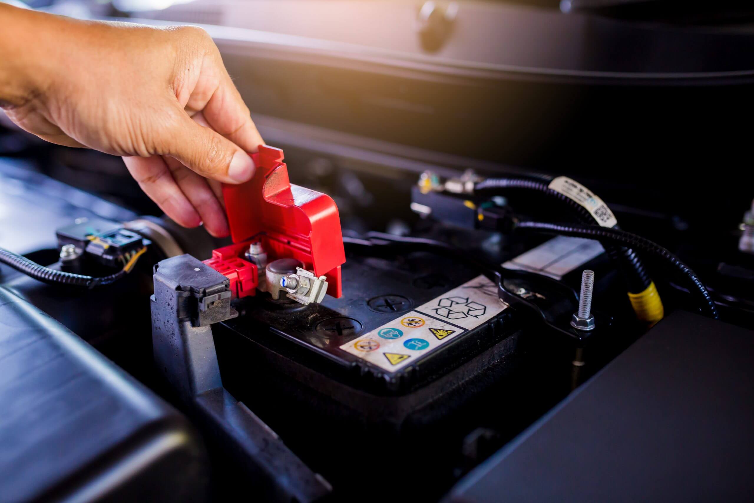 Check and maintenance the battery in car with yourself. Service and maintenance car or vehicle.