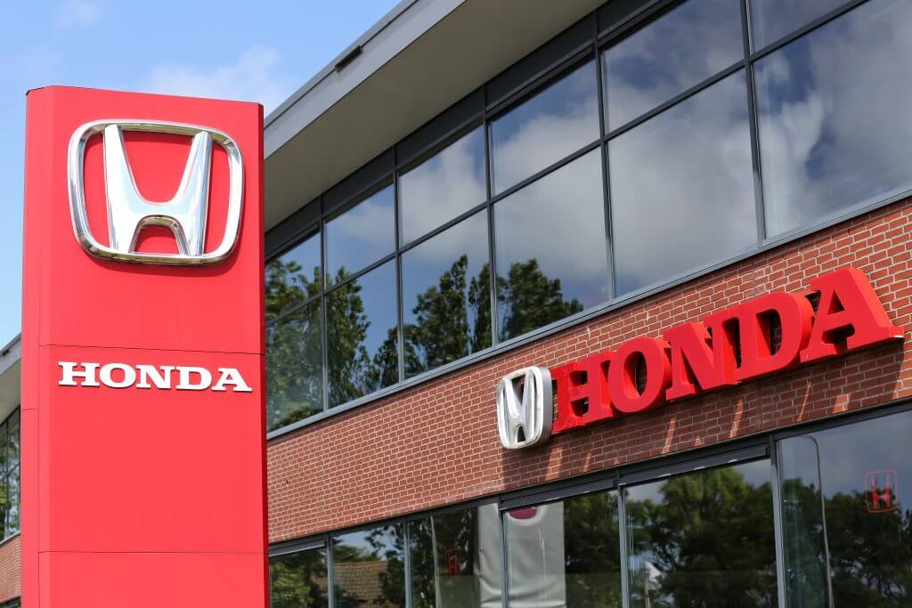 NOORDWIJK, THE NETHERLANDS - July 3, 2016: Honda dealership sign