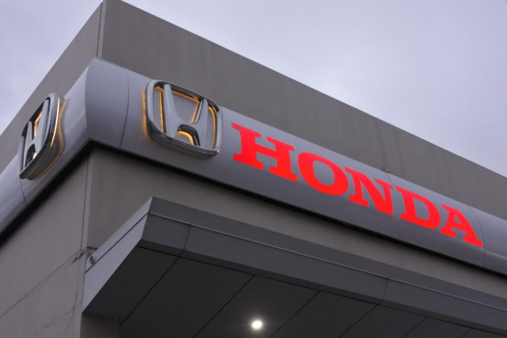 Hobart, Tasmania - March 20, 2019: Honda dealership showroom.Honda became the second-largest Japanese automobile manufacturer in 2001.