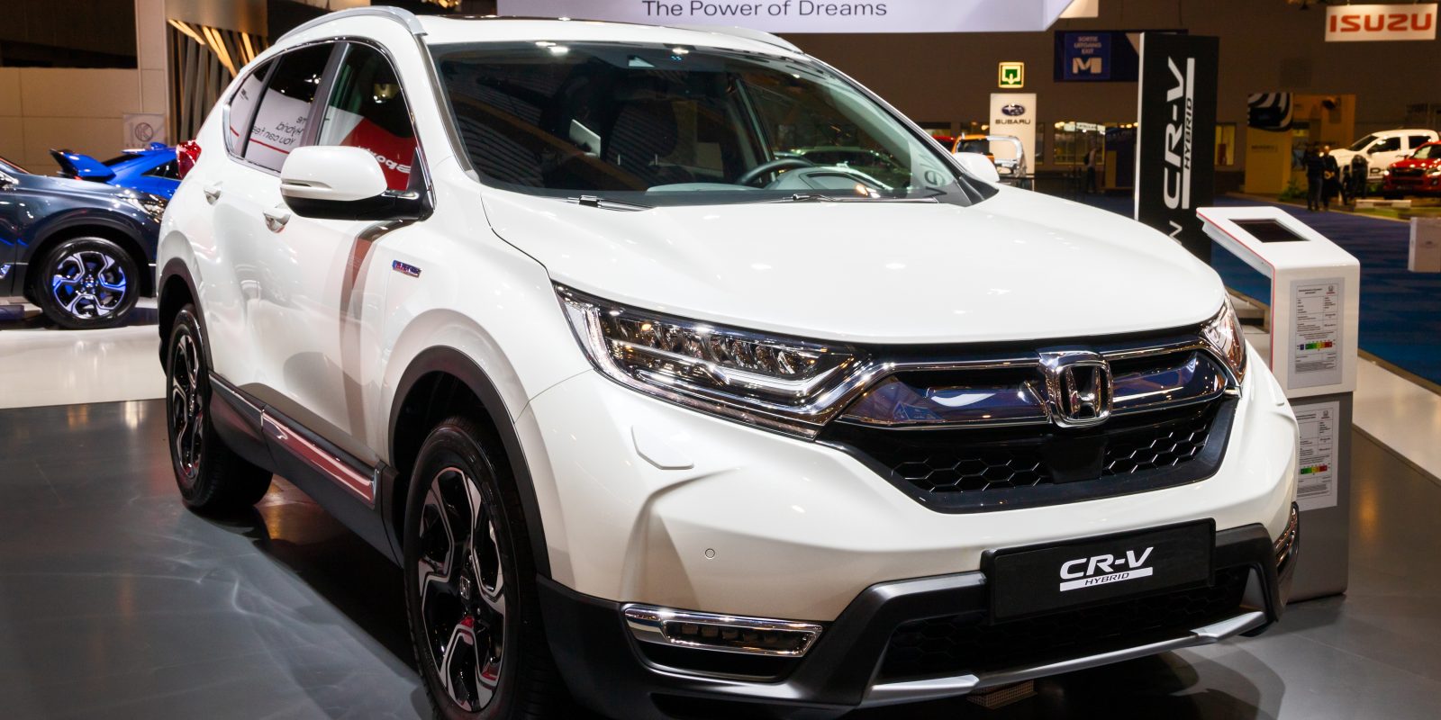 Honda CR-V hybrid car showcased at the Brussels Autosalon Motor Show. Belgium - January 18, 2019.