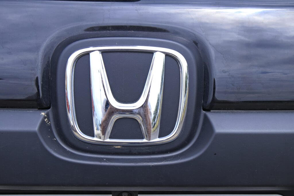 close up of a car Honda Emblem,