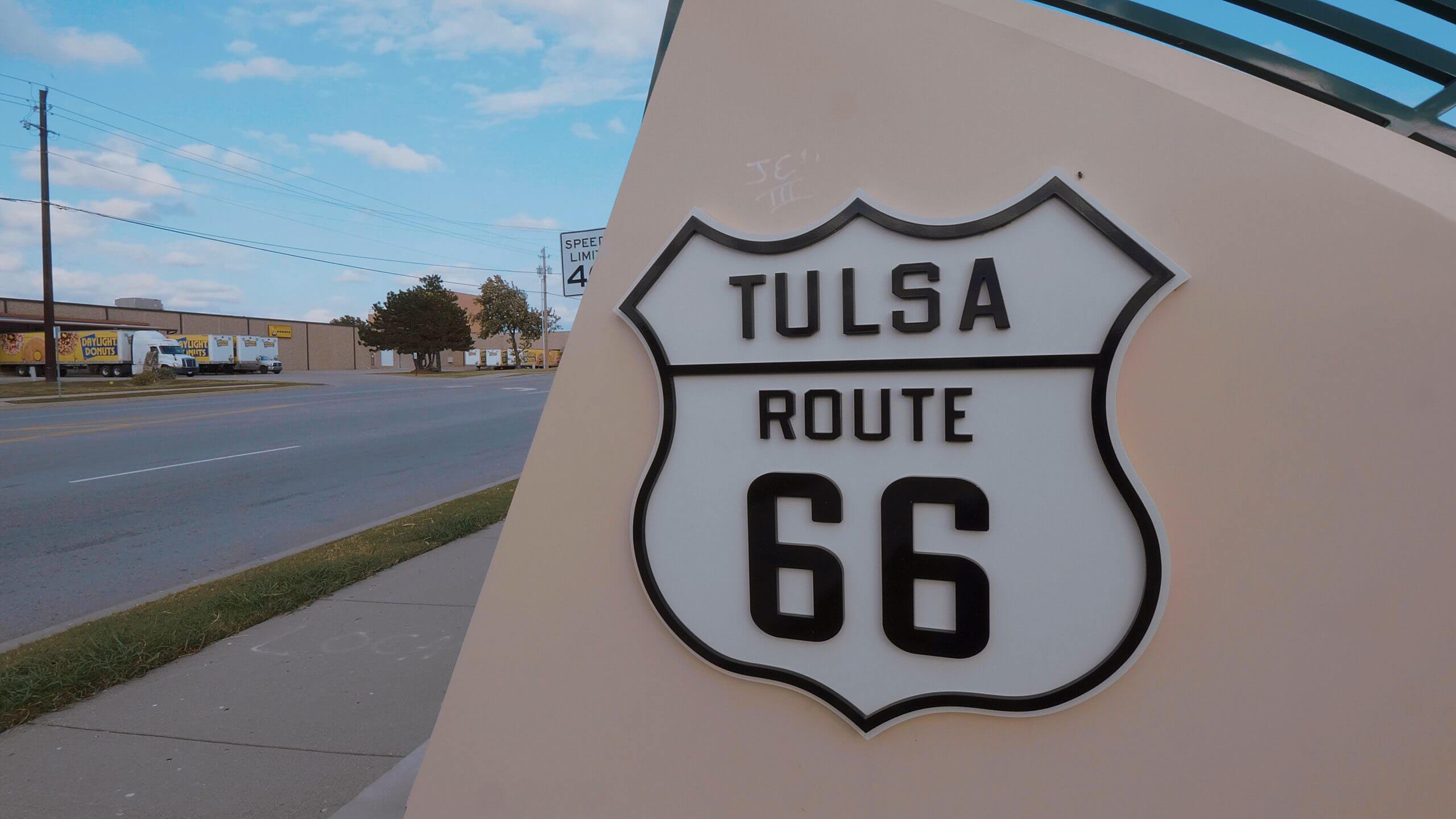 Famous Route 66 sign in Tulsa Oklahoma - USA 2017