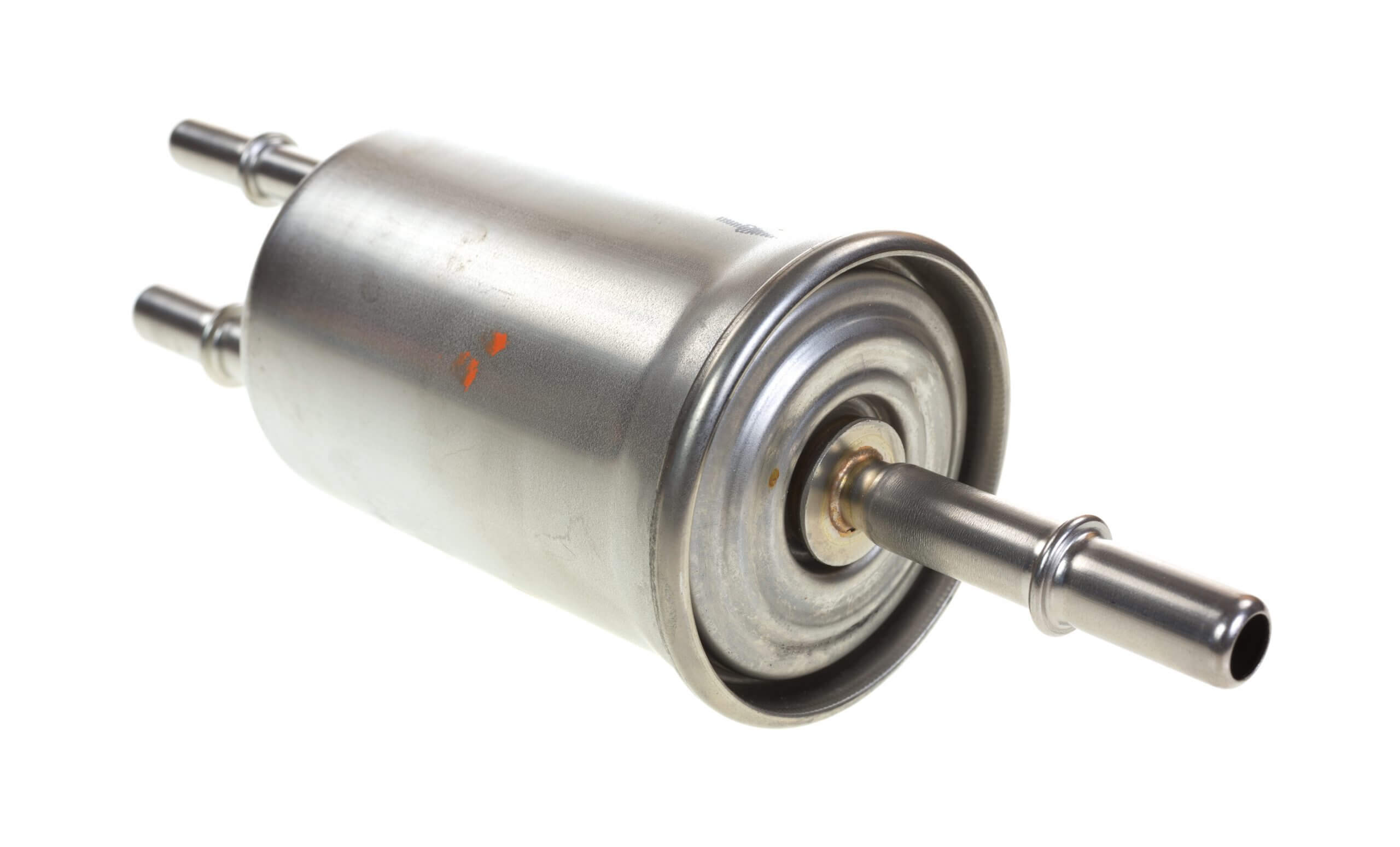 Close view of the front of a new fuel filter.