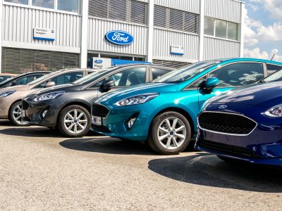 Schwabach, Germany : A row of modern Ford's. Ford Dealer center