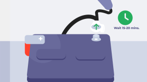 negative terminal clamp removed from negative terminal and staying off for 15-20 minutes