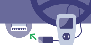 A scanner being plugged into a car's OBD2 Port