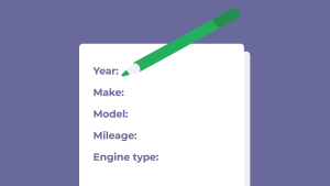 Write down important info about the vehicle: Year, Make, Model, Mileage, and Engine Type