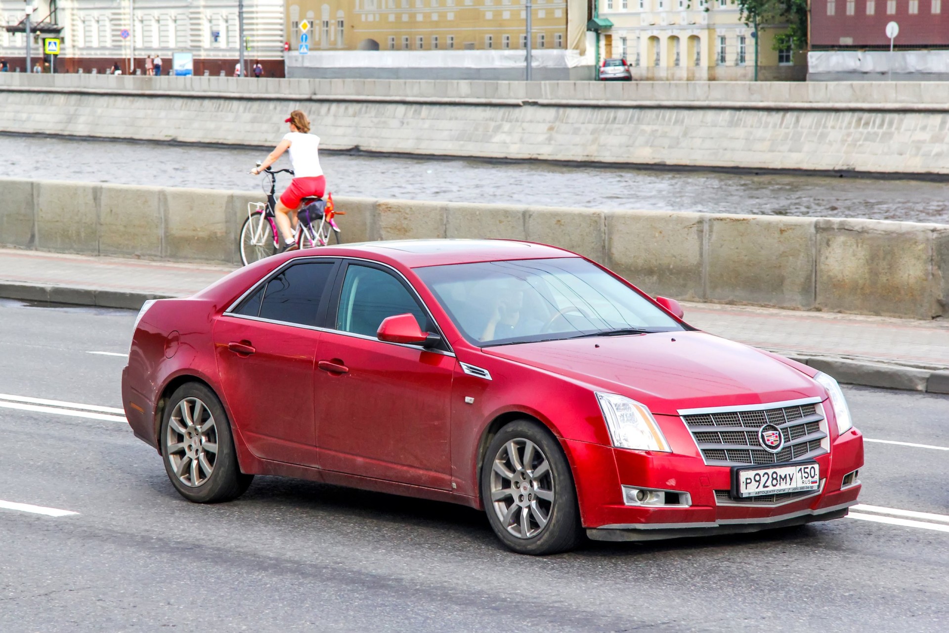 2008 Motor car Cadillac CTS at the city street.