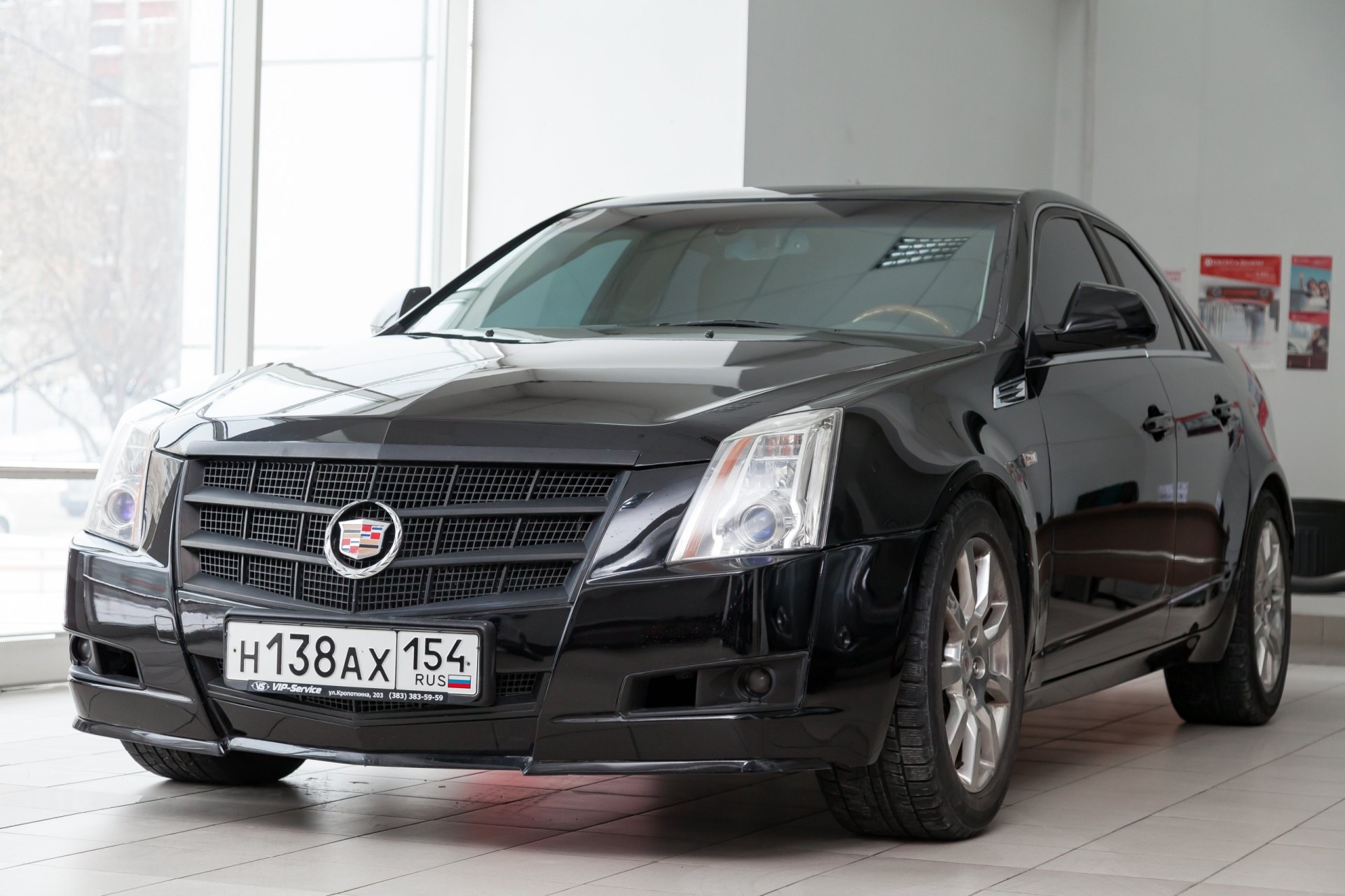 Front view of Cadillac CTS in black color