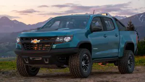 Chevrolet Colorado pickup truck at the mountain top