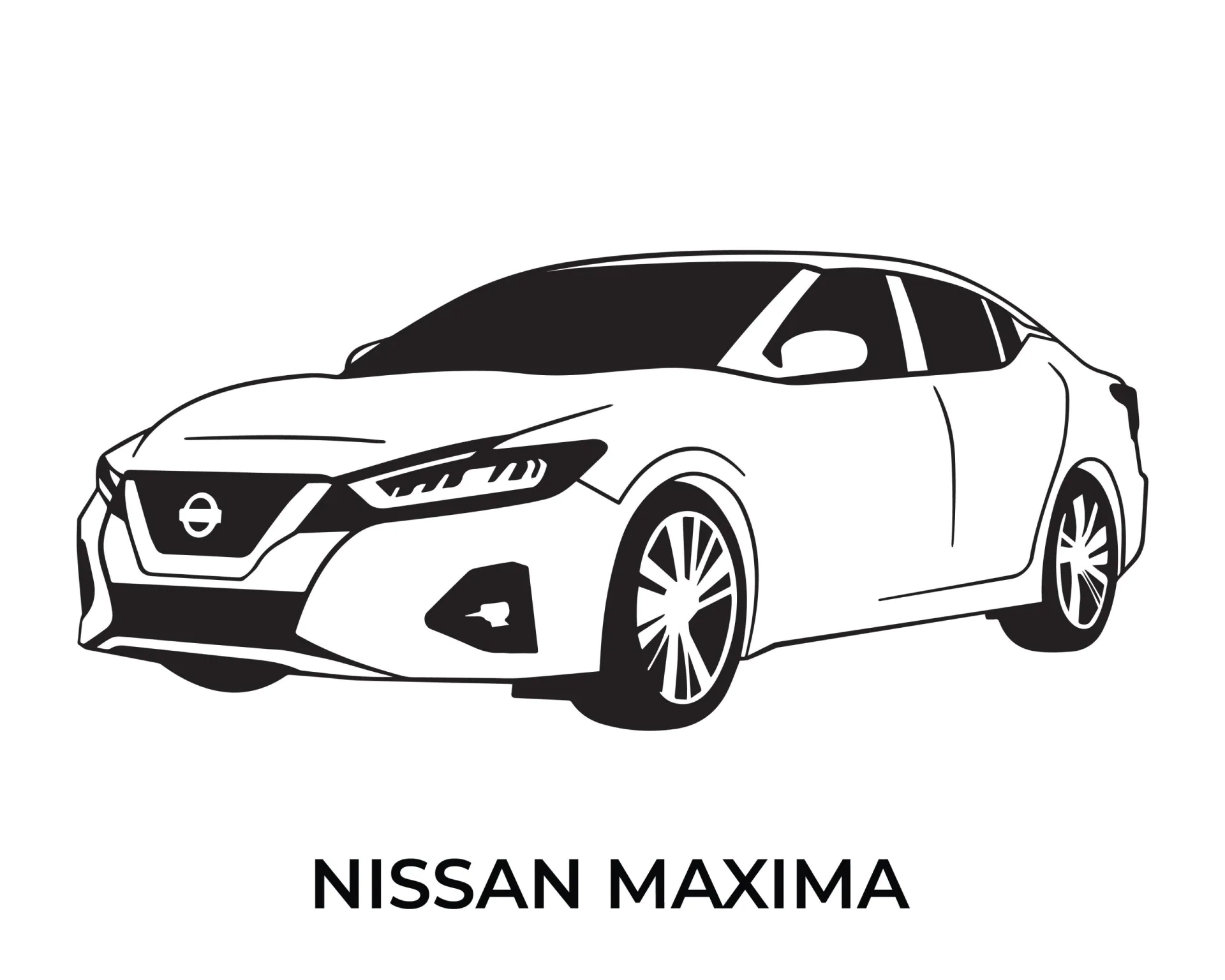 Nissan Maxima in Vector silhouettes