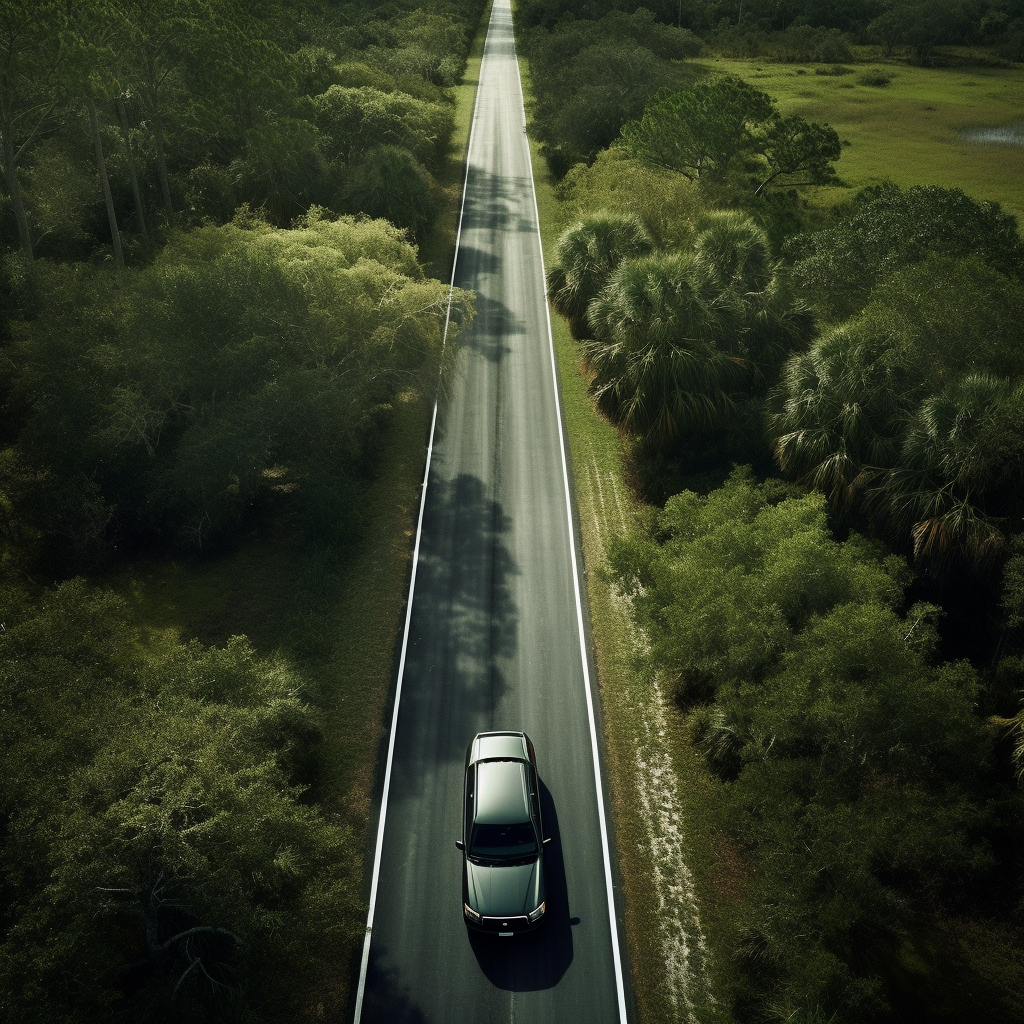 2001-2004 Toyota Avalon aerial view driving on a highway