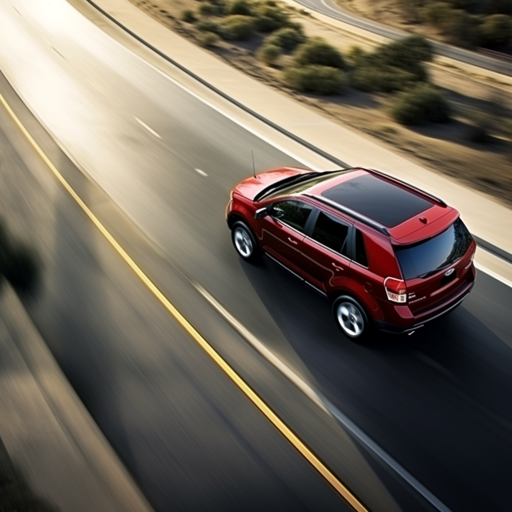 2007-2008 Ford Edge aerial view driving away