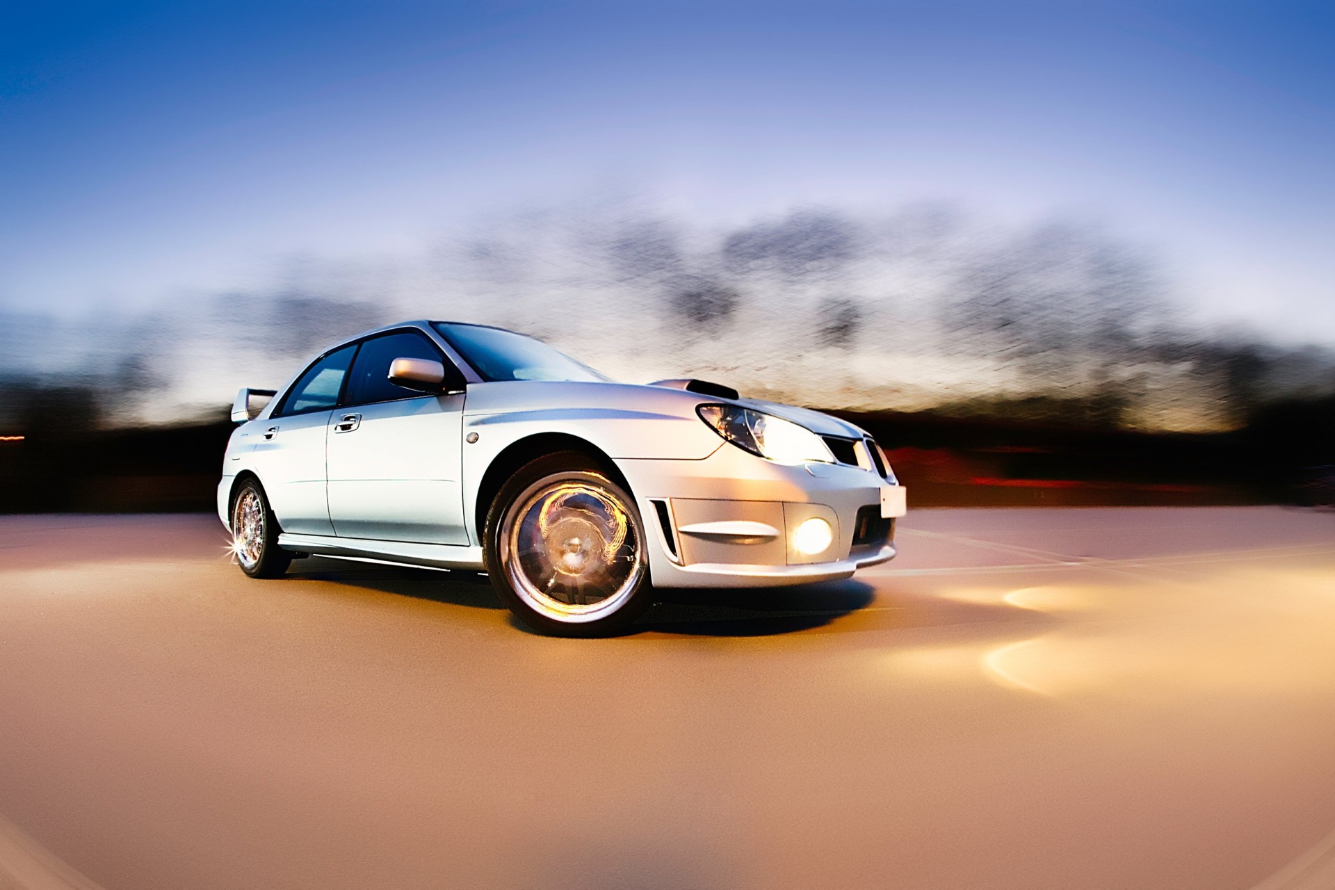 Moving 2007 Subaru Impreza performance rally race car