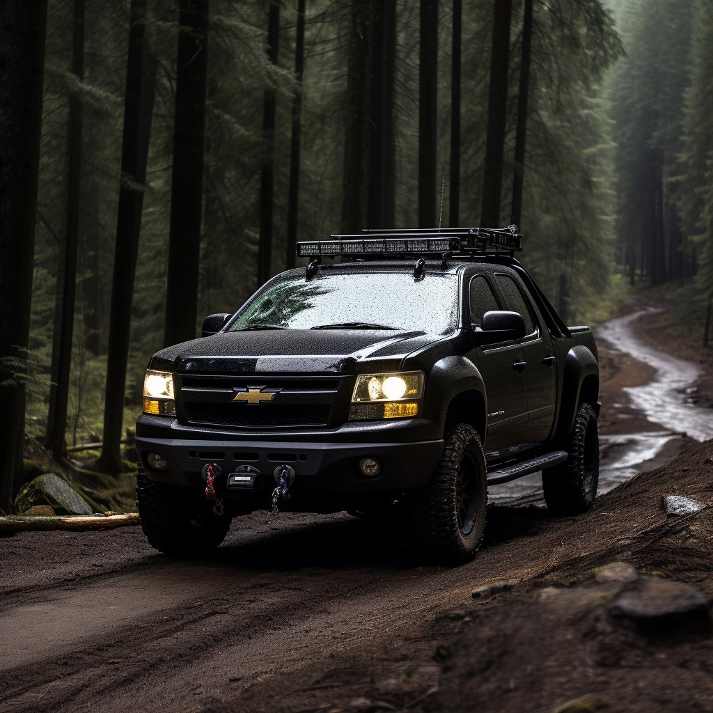 Pimped 2012 Chevrolet Avalanche in the woods