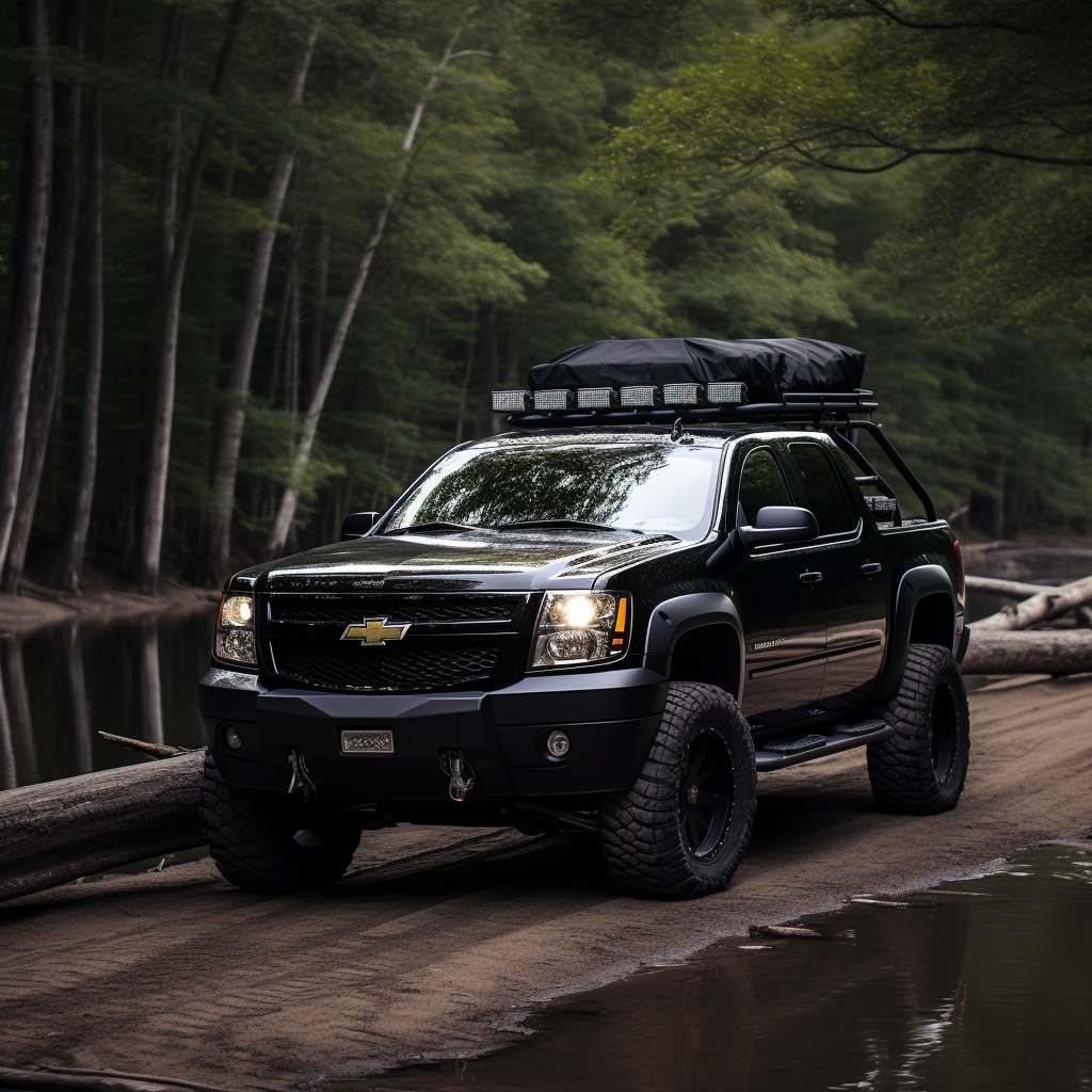 Pimped 2013 Chevrolet Avalanche in the woods