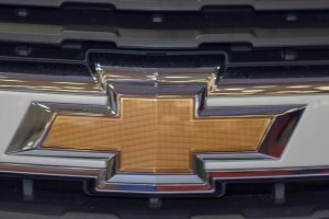 Chevrolet logo closeup on a car