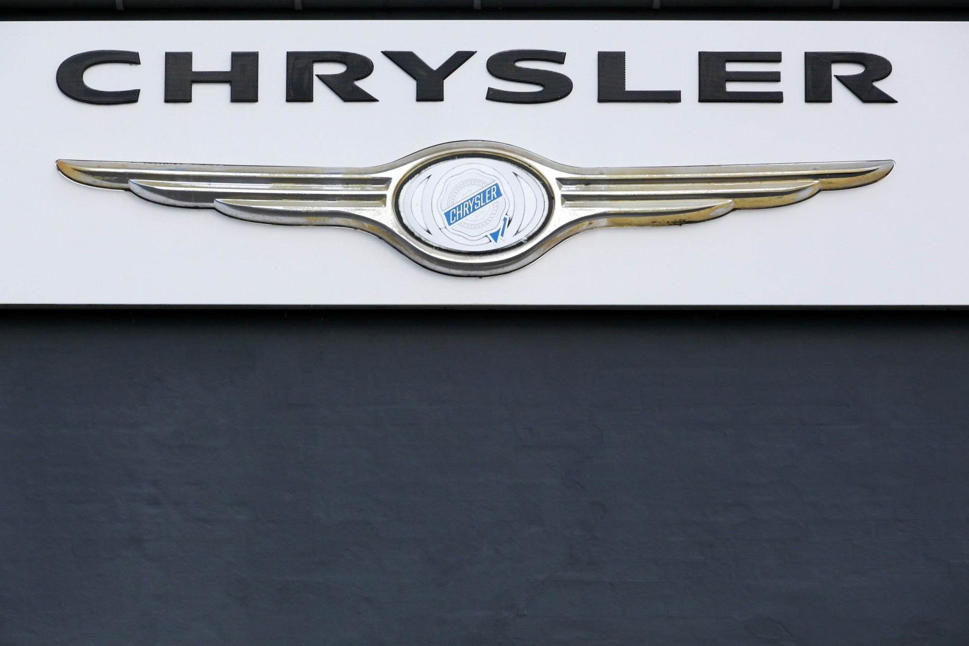 Close up Photo Chrysler logo emblem