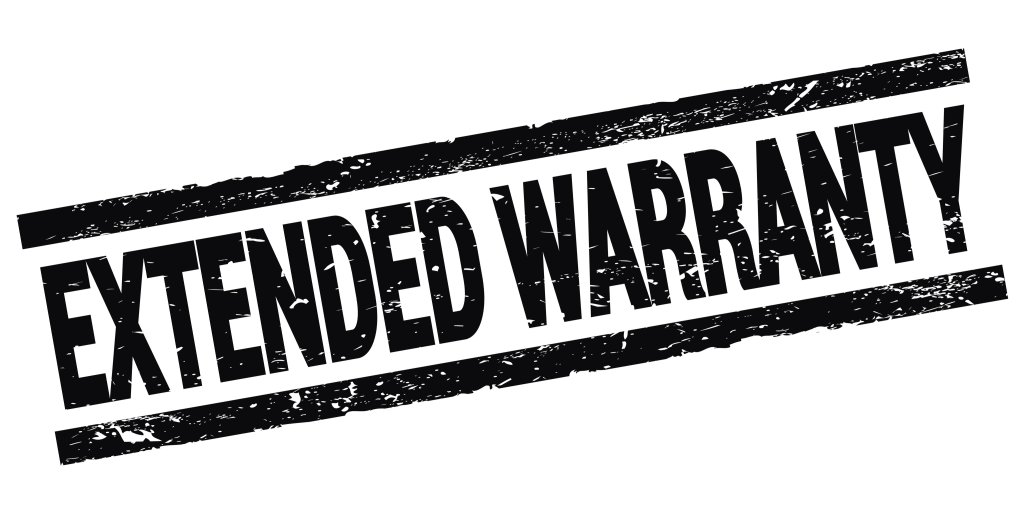 EXTENDED WARRANTY text written on black rectangle stamp sign.