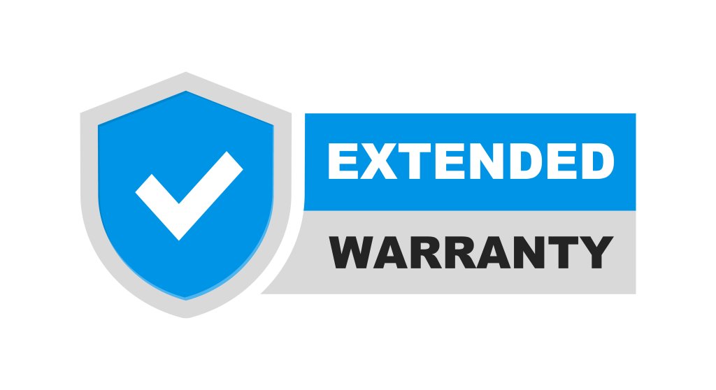 Extended warranty label. Warranty badge through an illustration