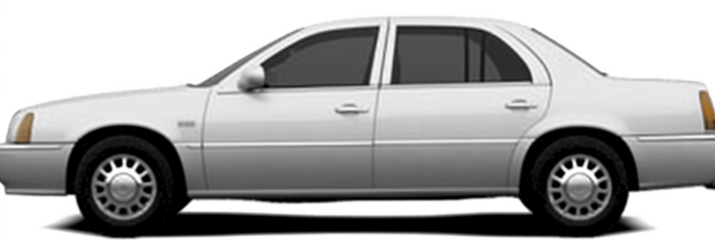 Cadillac Deville against a white background