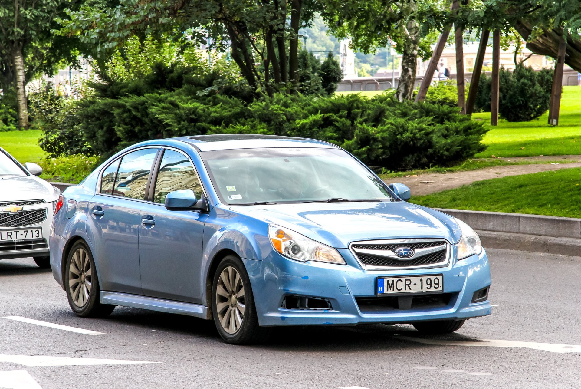 2012 Subaru Legacy in the city street.