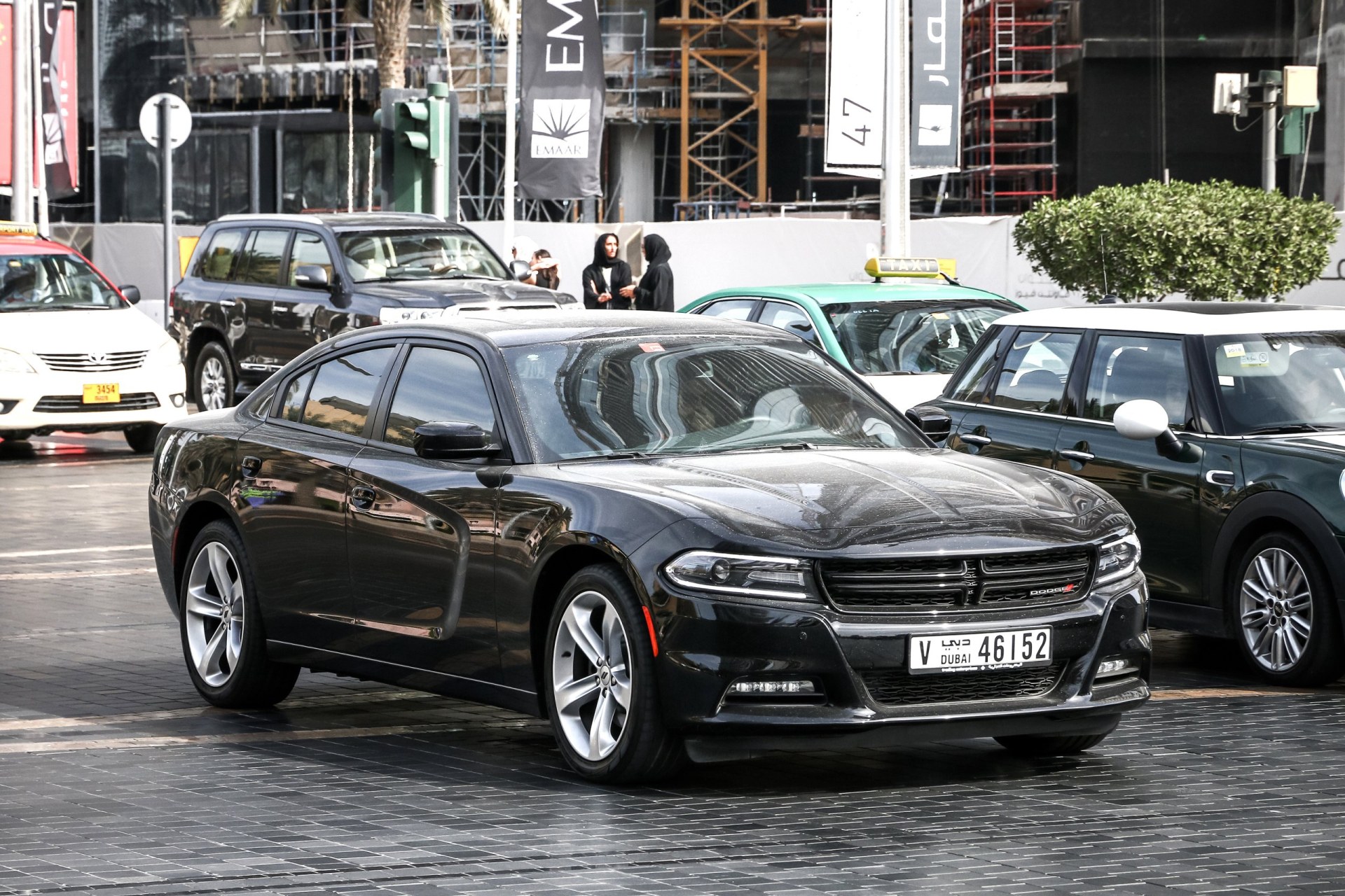 2015 Dodge Charger in the city street.