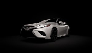 Toyota Camry 70 on the black background. 3D render