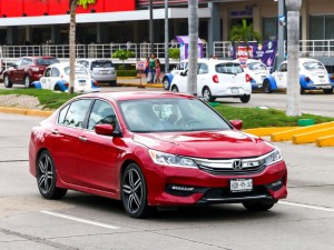 Motor car Honda Accord in the city street.