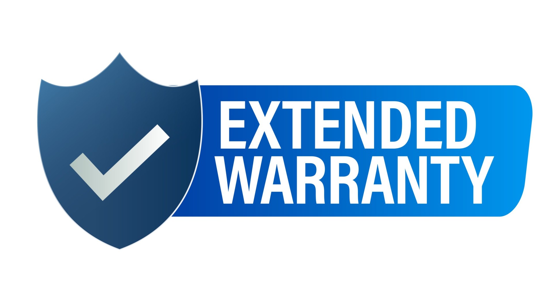 extended warranty vector icon with tick mark, blue in color