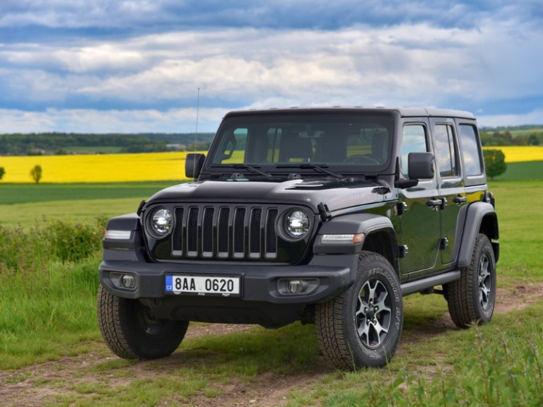 Jeep Wrangler Rubicon at an offroad route