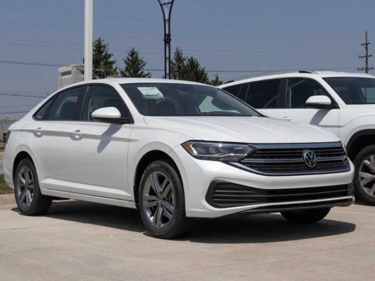 Volkswagen Jetta display at a dealer.