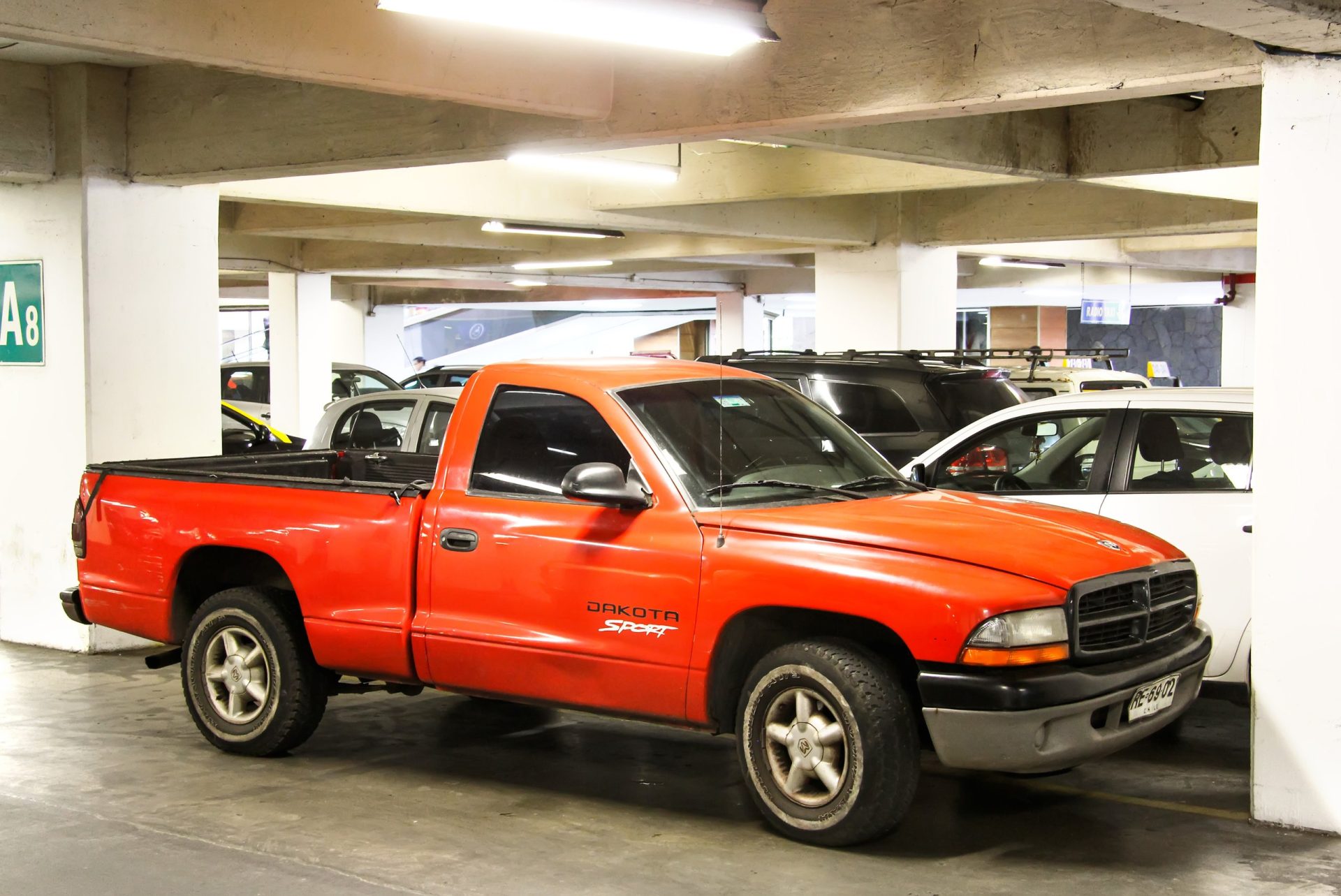 2004 Dodge Dakota at the underground parking.