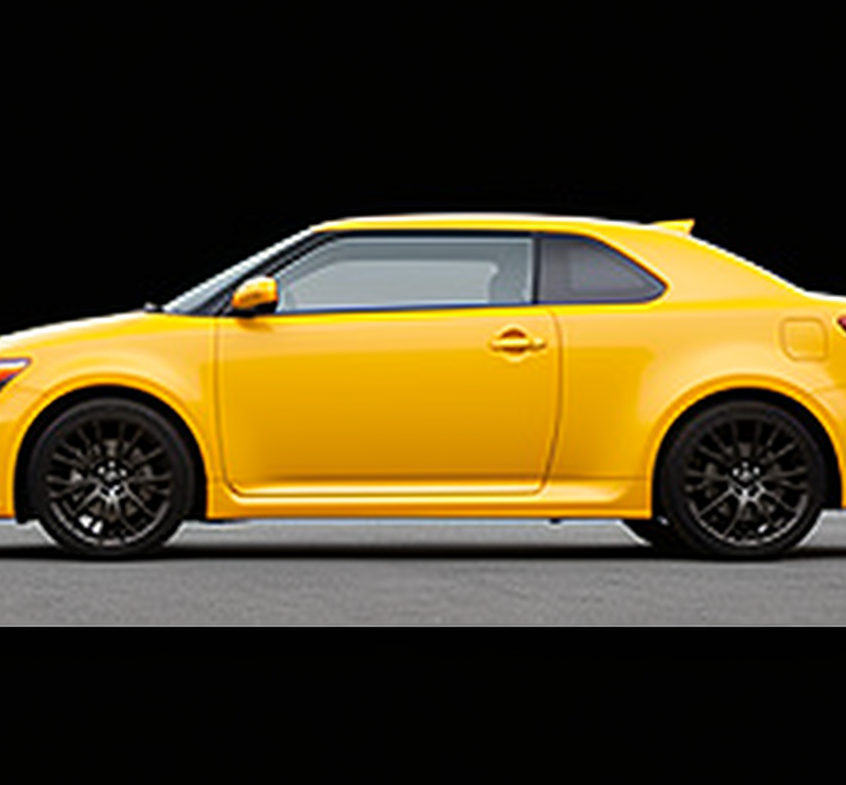 2012 Scion tC against a black background. AI-generated