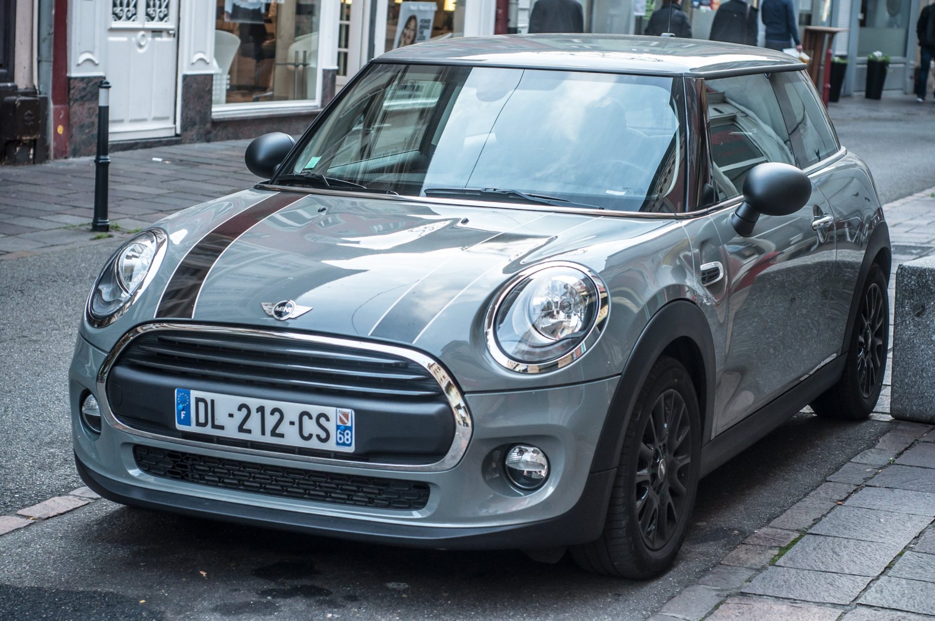 2017 Grey Mini Cooper parked in the street