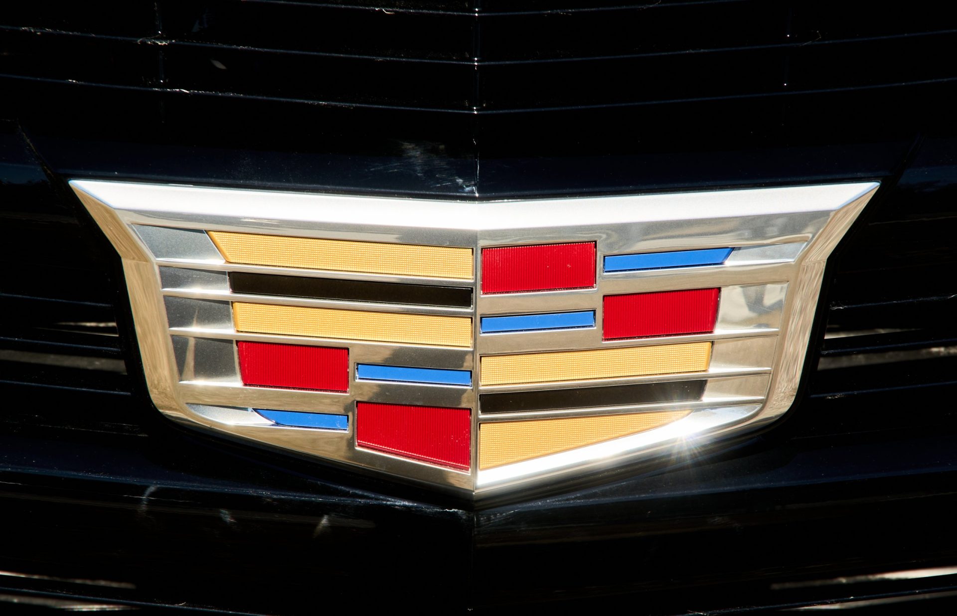 Cadillac logo sign close-up. 
