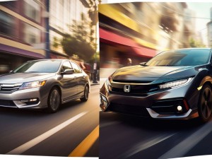 Honda Accord vs Honda Civic side by side at a city street