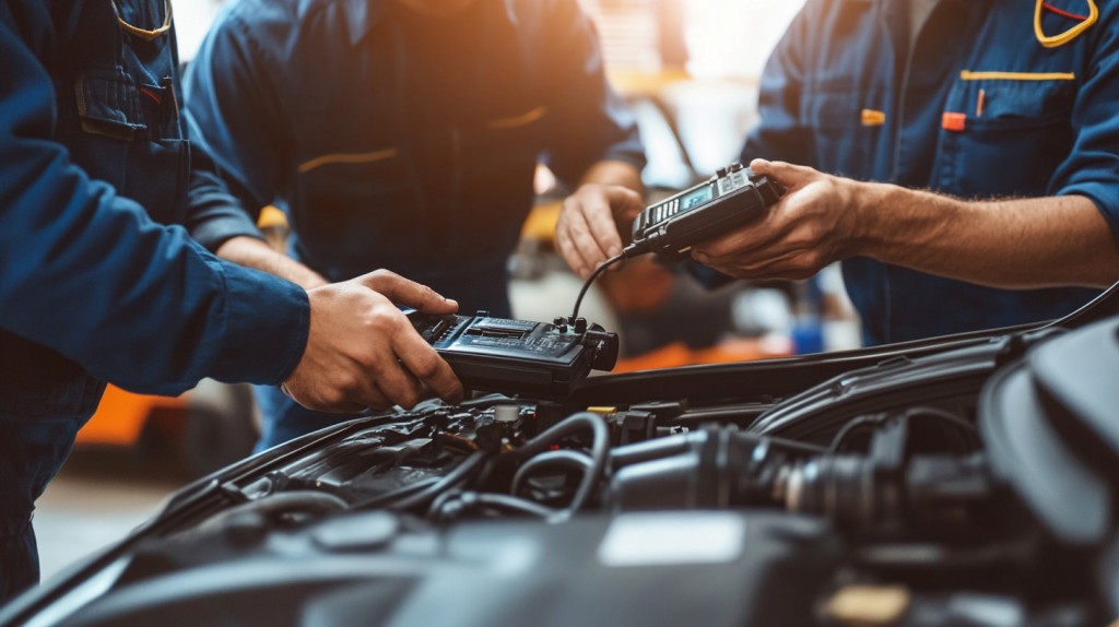 Mechanics using an OBD2 Scanner